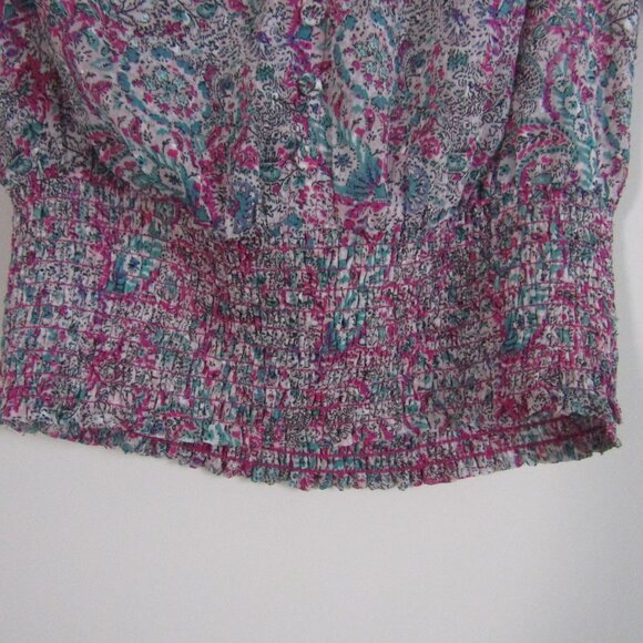Maison D'Amelie Floral Sheer Blouse Small Prairie Cottagecore - Picture 3 of 9